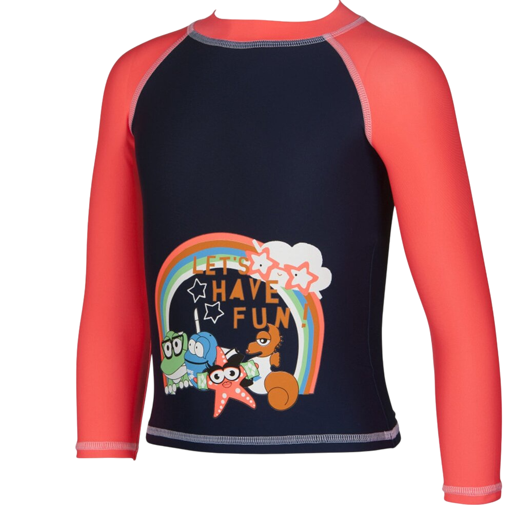 Playera Niña Manga Larga Con Protector Solar Arena
